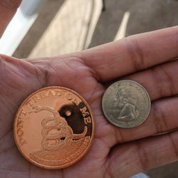 Don't Tread On Me 1 Oz Copper Round 
