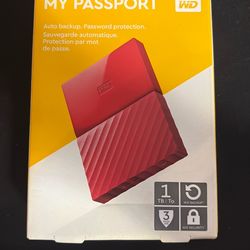 WD My Passport Hard Drive 1 TB Red