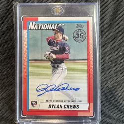 Topps 2025 Series 1 Dylan Crews ROOKIE ON CARD AUTO 35th Anniversary