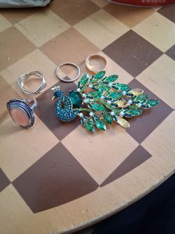 Art nouveau peacock brooch