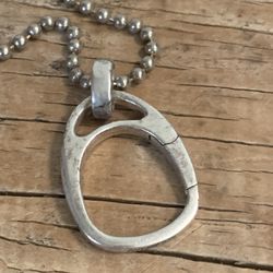 Vintage Sterling Silver Charm Holder / Chain 