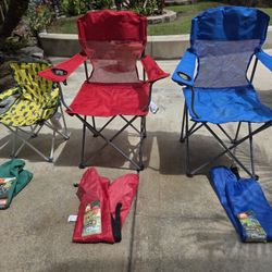 3 Folding Field Chairs 2 Adults And 1 Kid