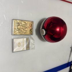 1999 Burger King 23K gold-plated special edition Charizard Pokémon card and Poké Ball case and Certificate of Authenticity