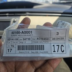 TOYOTA HEX LOBULAR T SCREW 90166-A0001 