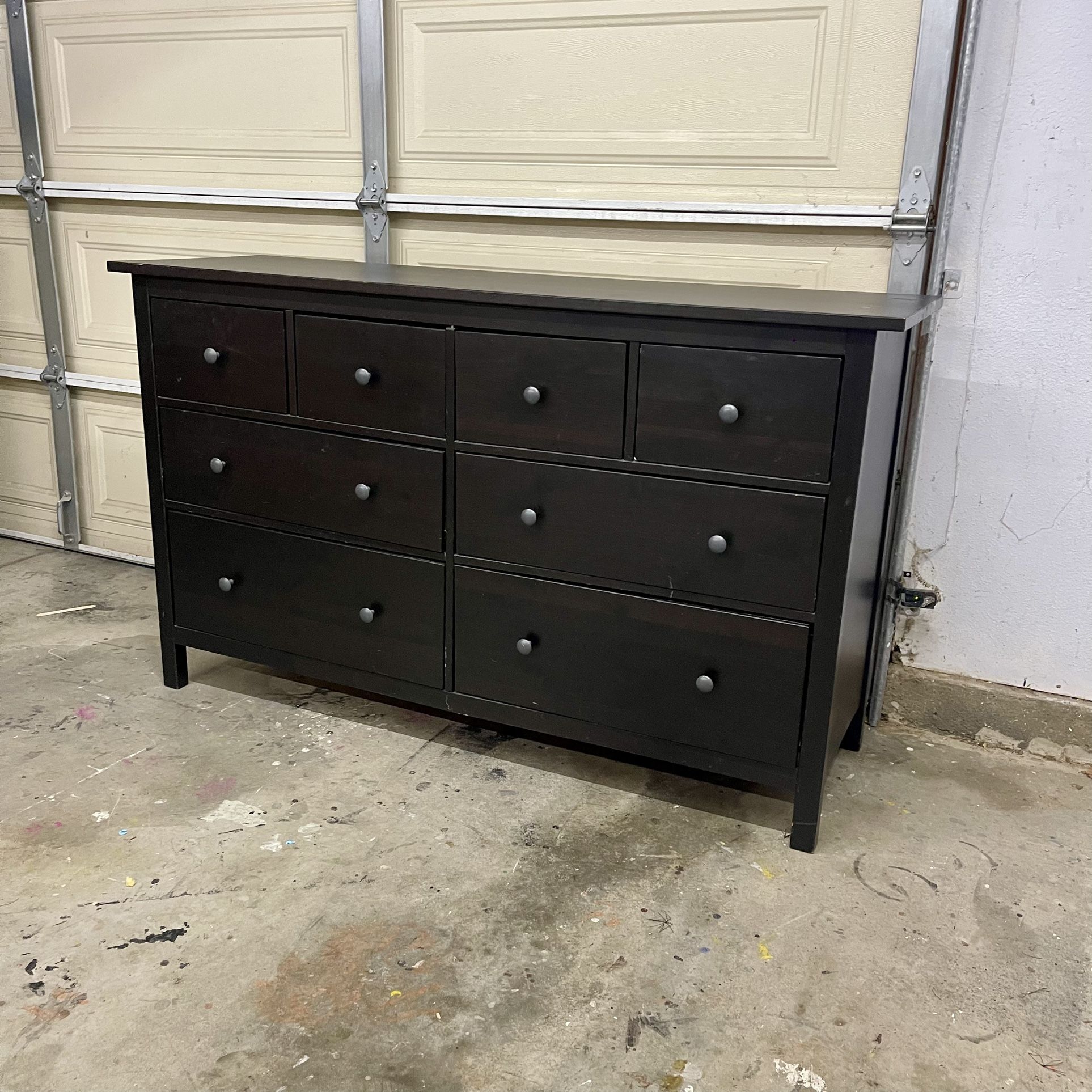 Ikea Hemnes Black Dresser With 8 Drawer Clothing Storage Organizer