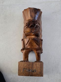 Old Maui Surf God Tiki. 10 Inches Tall.
