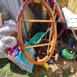 Round Wooden Table , Needs A Top Of Wood Or Glass