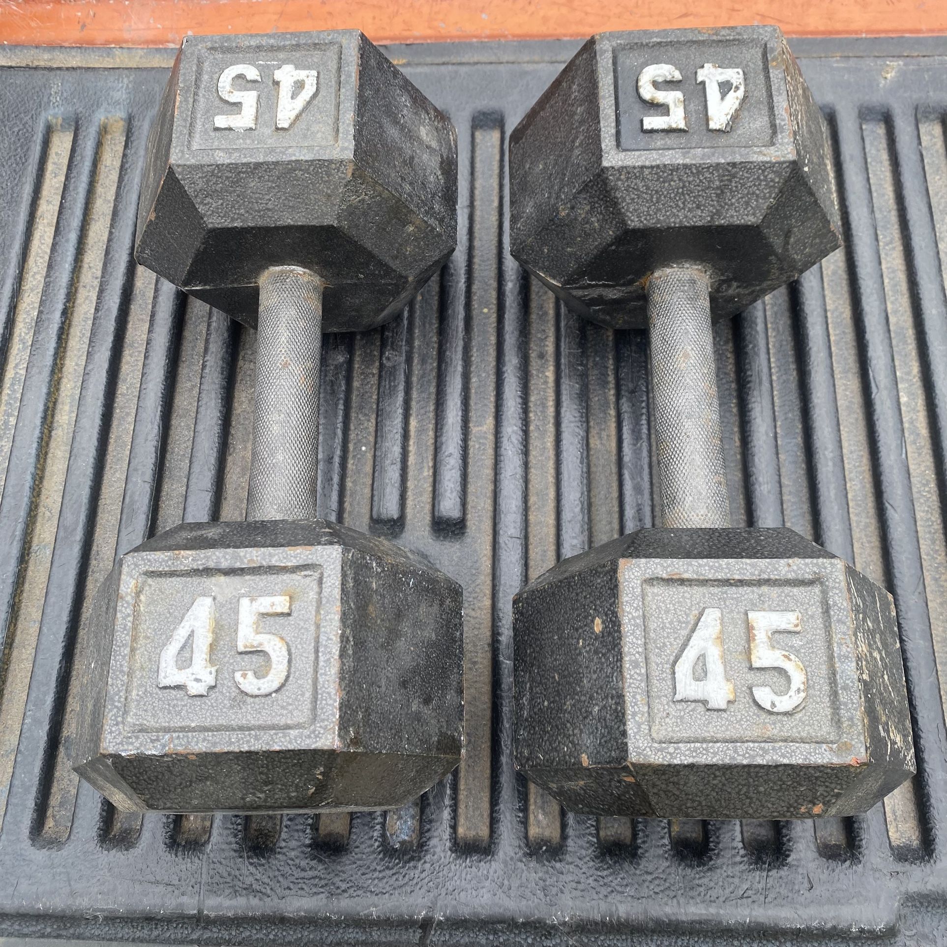 2-45lb Hex Dumbbells
