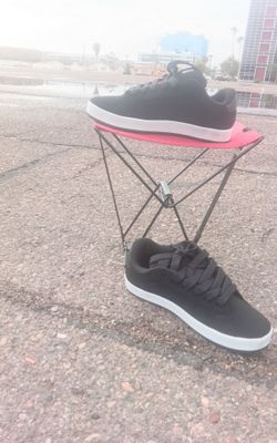 Black Low-Top Sneakers with White Sole