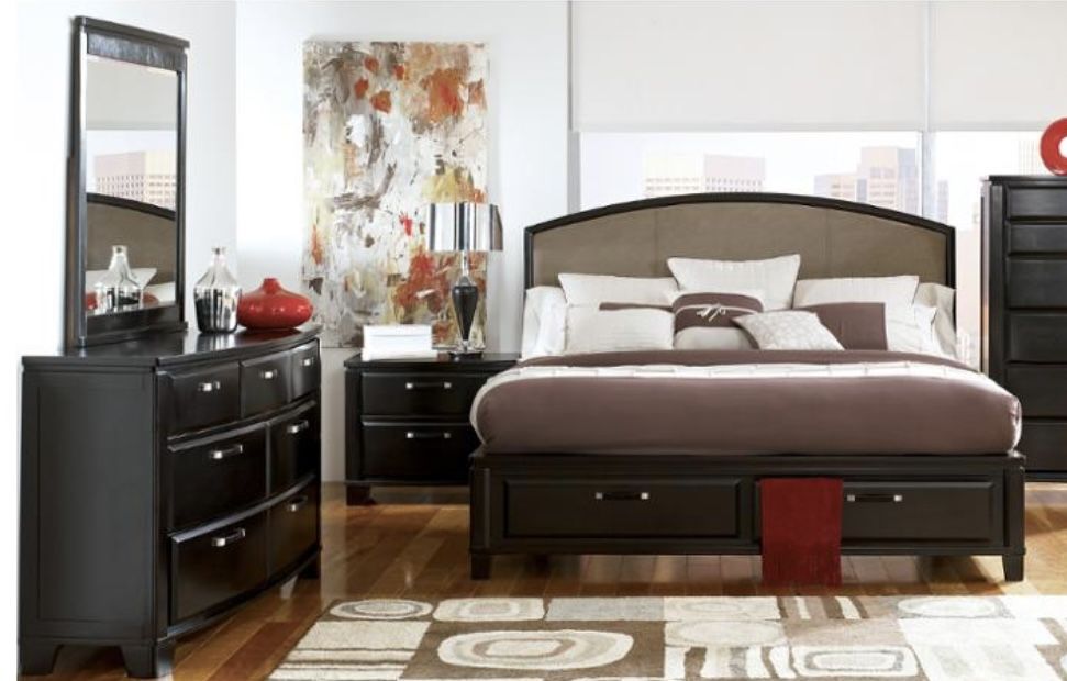 Ashley Furniture Emory California King Upholstered Panel Bed With Storage Fb