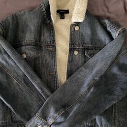 Forever 21 Jean Fur Jacket 