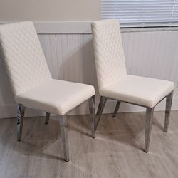  Side Chairs Off-White Set Of 2