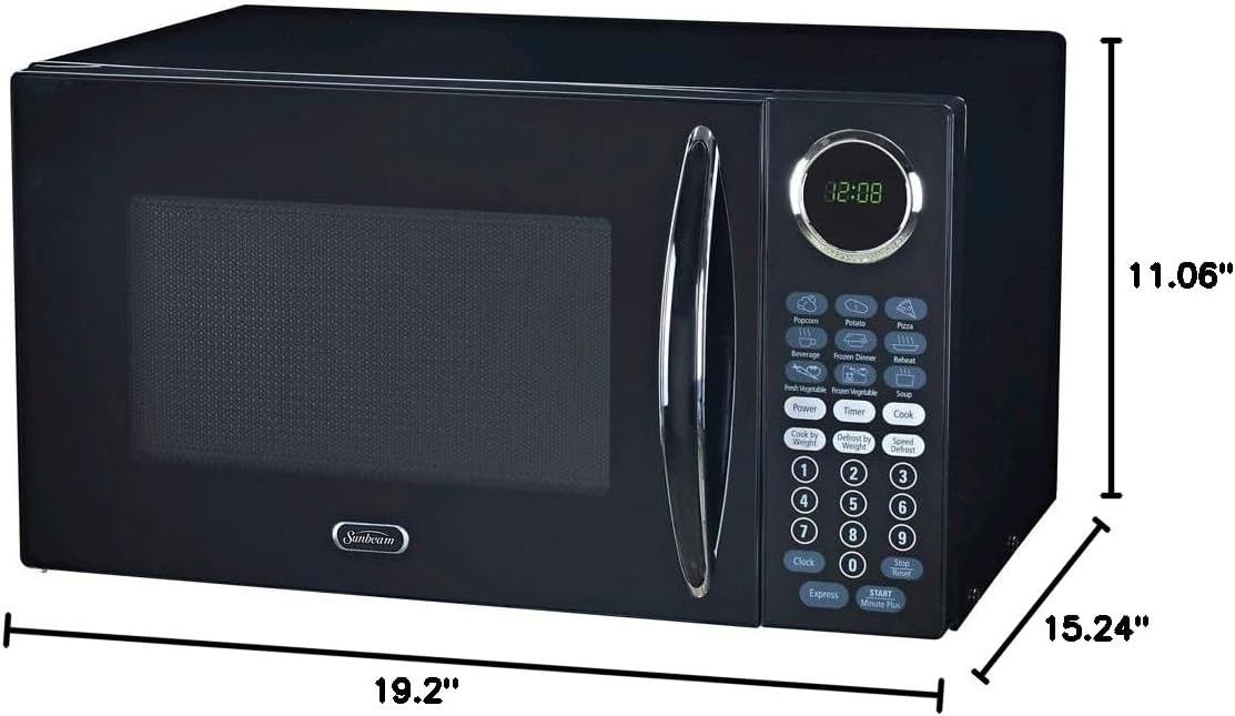 Sunbeam 0.9 cu Ft 900W Microwave Oven - Black - SGB8901
