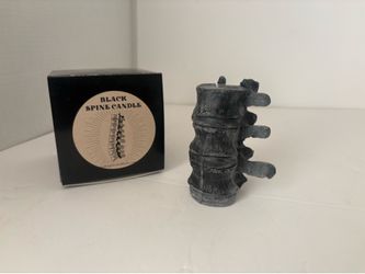 Black spine candle anatomical vertebrae gothic decor with original box