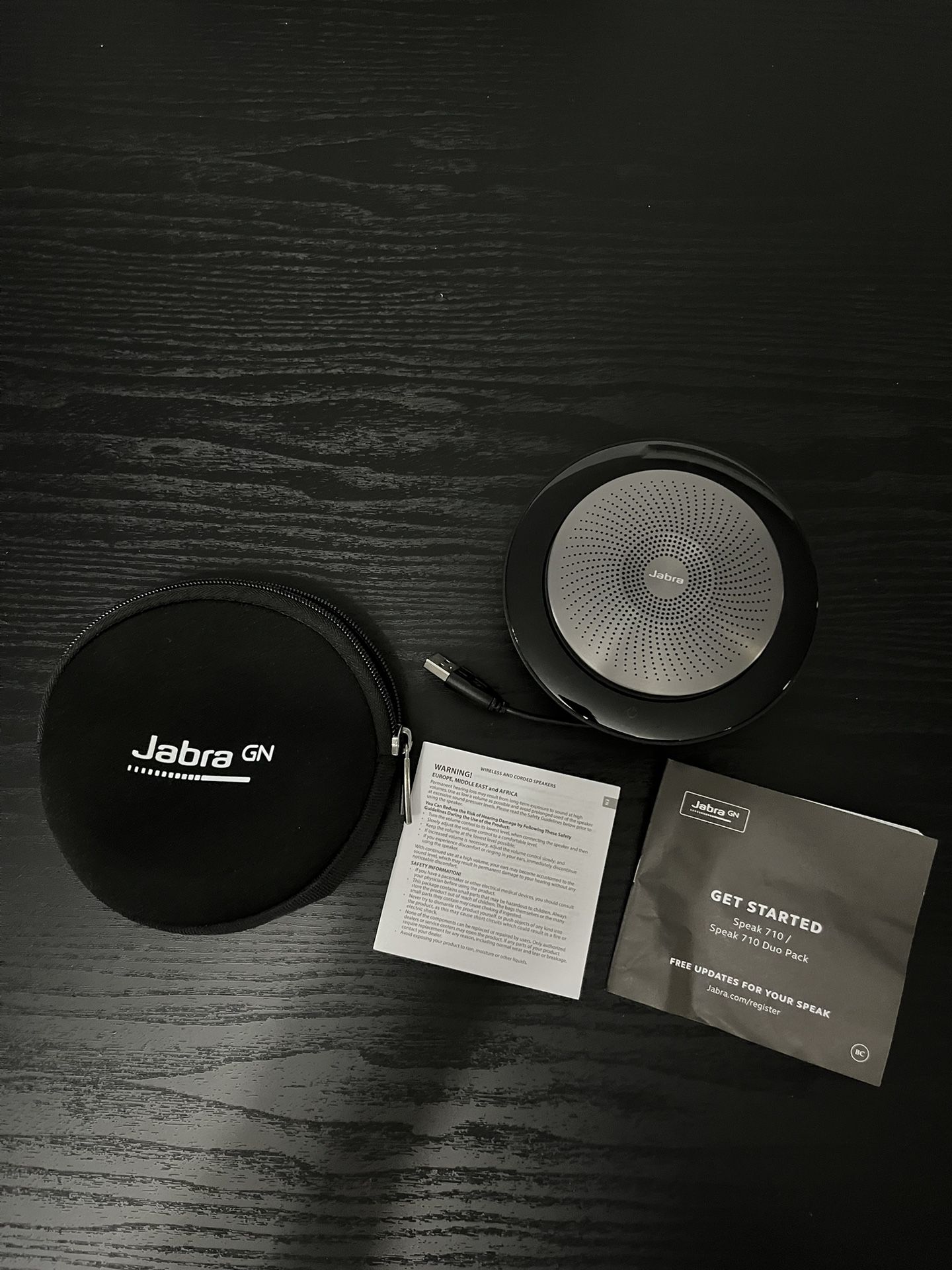 Jabra Speak 710 Wireless Bluetooth Speakerphone with USB Adapter – Portable Conference Speaker