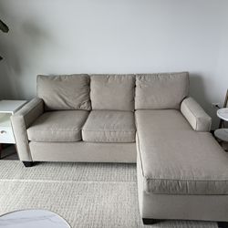 Solid  Sofa with chaise  / ottoman add-ons  (6.5’ long)