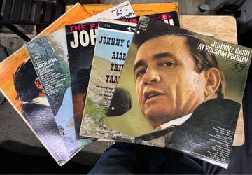 Vintage Johnny Cash Vinyl Record Collection – 5 Album Lot (Includes Rare 6-Eye First Pressings!)