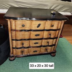 Solid Wood Stained Nightstand Or Small Dresser