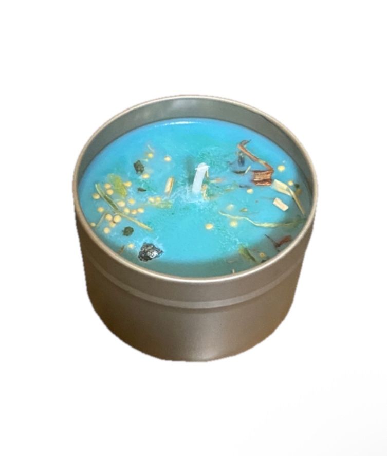Abundance Candle- Home Decor-With Pyrite Crystals