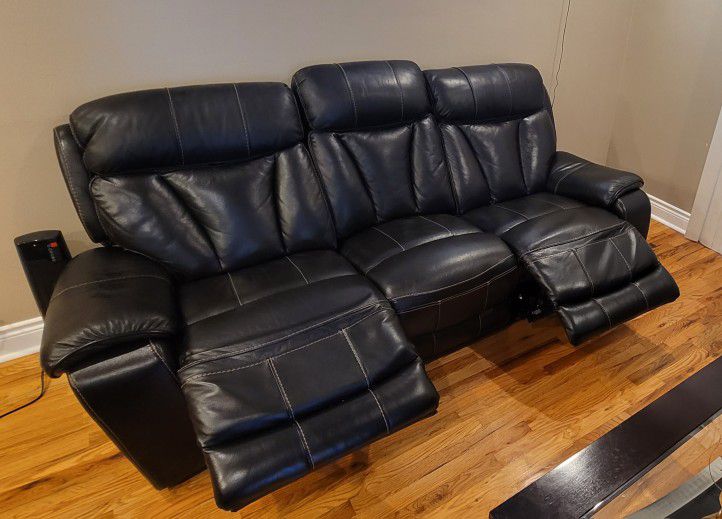 Dark Brown All Leather Couch & Love Seat