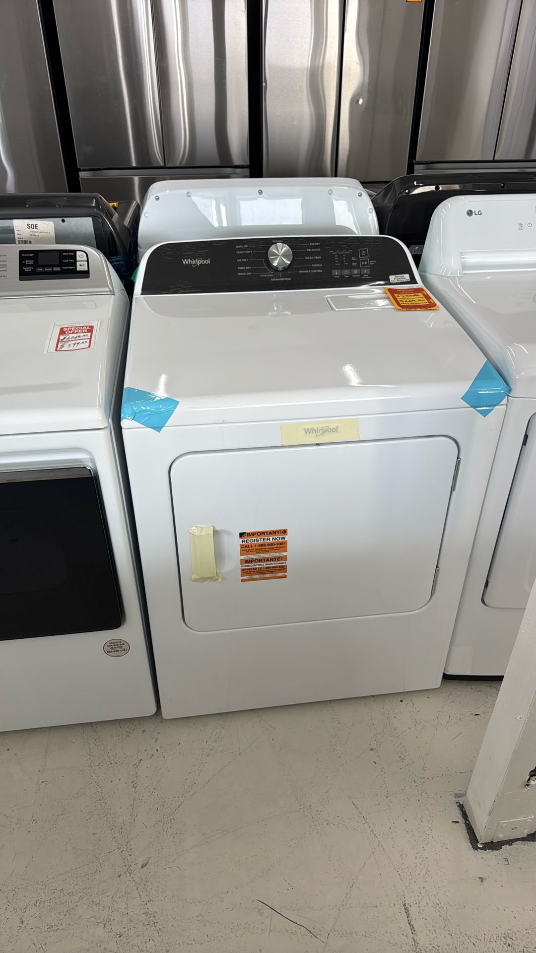 Whirlpool 7 cu. ft. White Electric Top Load Moisture Sensing Dryer with Steam