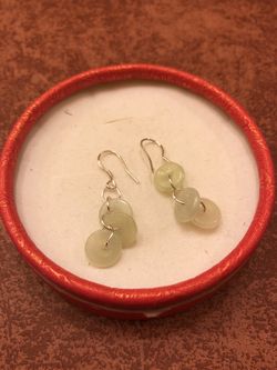 Certified A grade jade jadeite dangle earrings