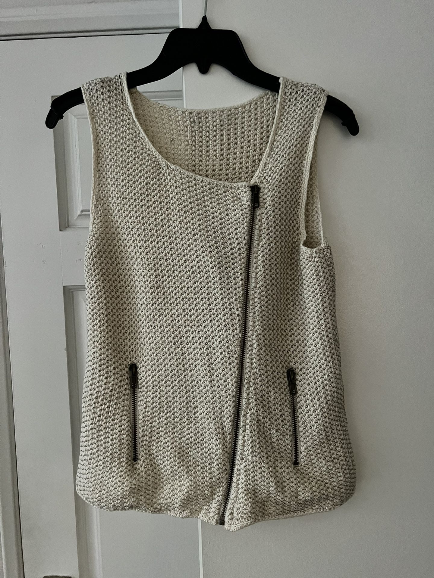 Vintage Knit With Metallic Thread Vest Top