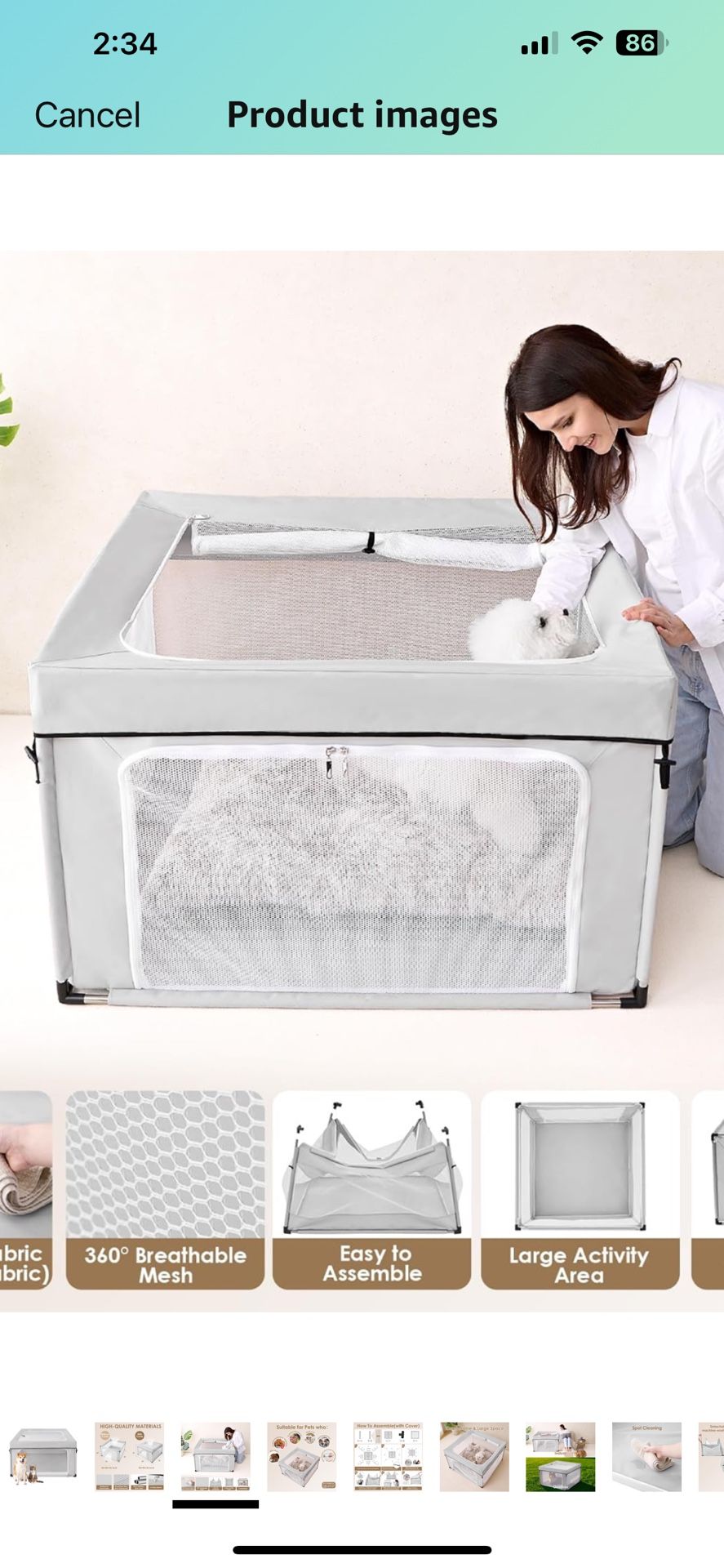 42x42x26 Inches Puppy Playpen for Dogs & Cats Indoor or Outdoor - Dog Play Pen with Door, Dog Fence for Small Pets with Heavy-Duty Oxford & Steel Fram
