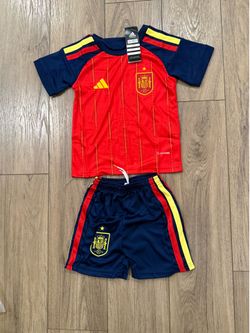Youth toddler Spain World Cup jersey,  2T to xl( size 16 to 28)