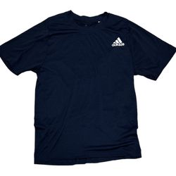 Adidas Men’s Freelift Tennis Climalite Black Top White Logo Tee T-Shirt Size S