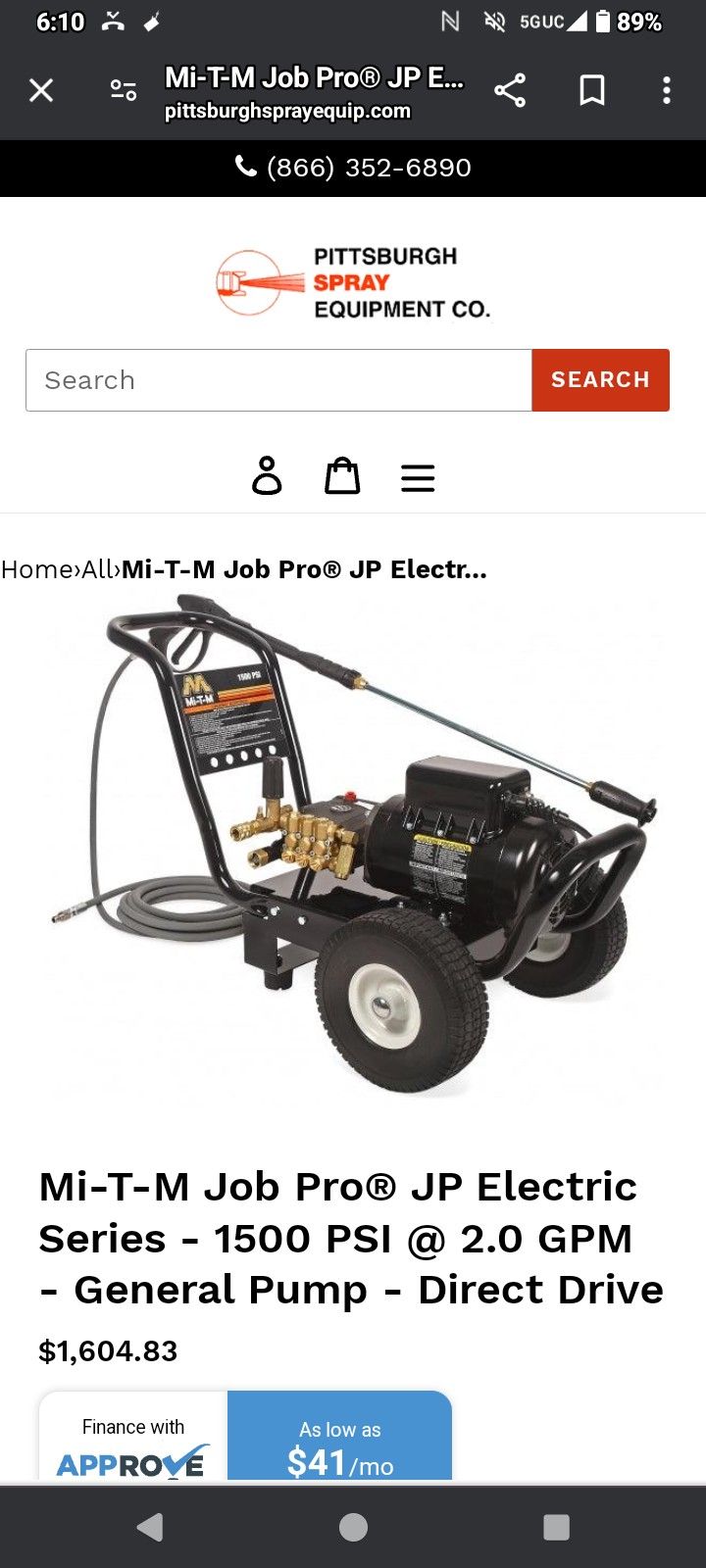 Light Duty 1500 psi 2.0 gpm Cold Water Electric Pressure Washer
