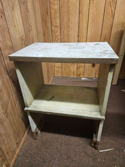 Small Painted Wood Table with Shelf