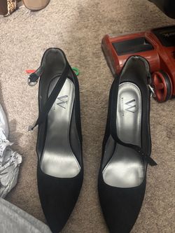 Worthington Black Heels with Ankle Strap