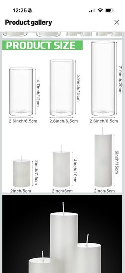 36 Pcs Glass Cylinder Vases candles  not included Clear Cylinder Holders for Slim Tall Pillar Candles Table Decorations (White)