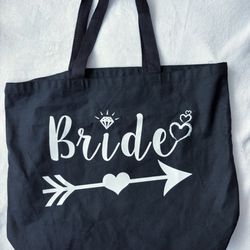 ✨BRIDAL BAG BLACK BRIDE BAG BRIDE TOTE BRIDAL SHOWER GIFT FOR BRIDE✨