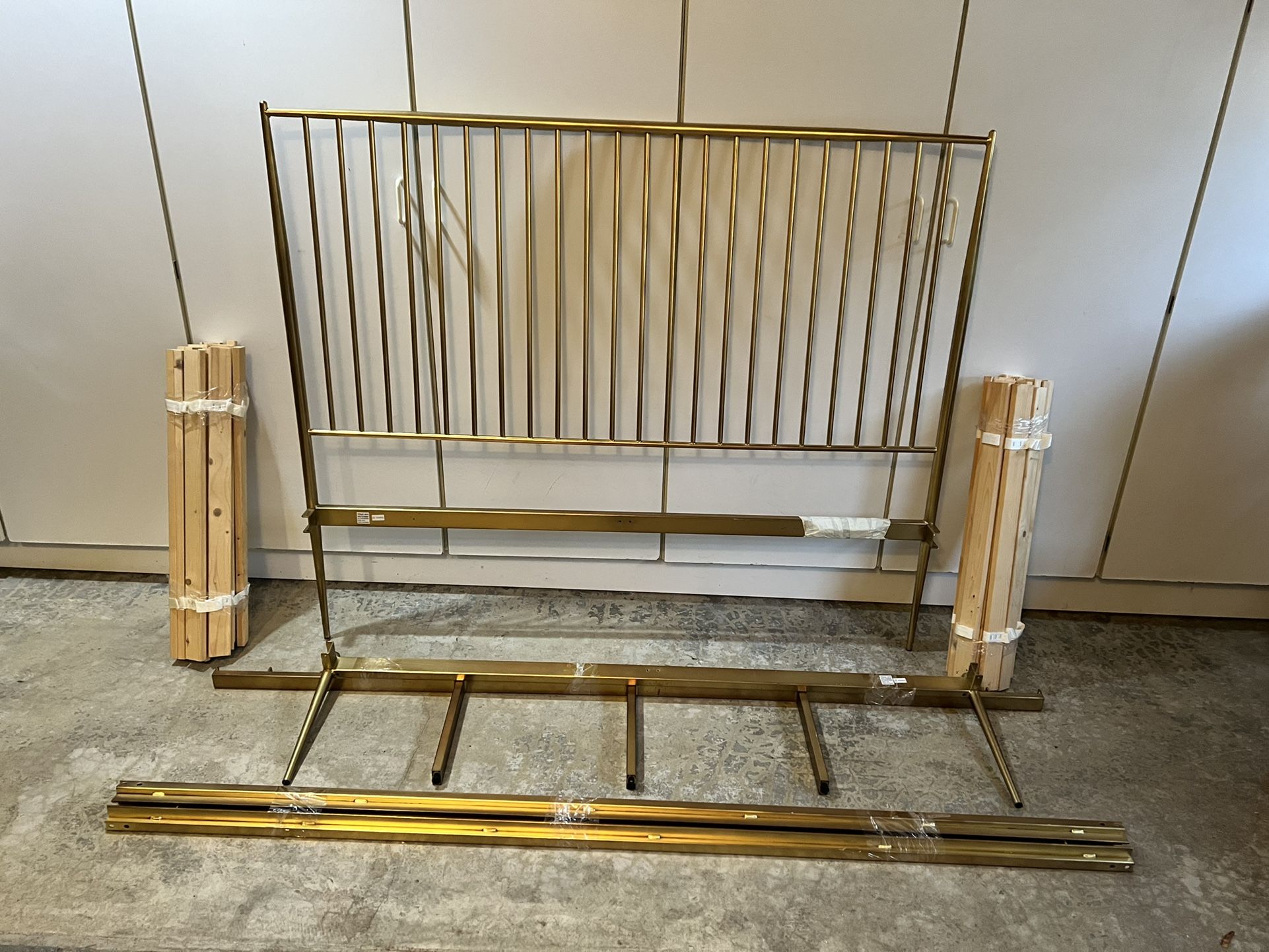 West Elm “Stella” Brass Bed Queen