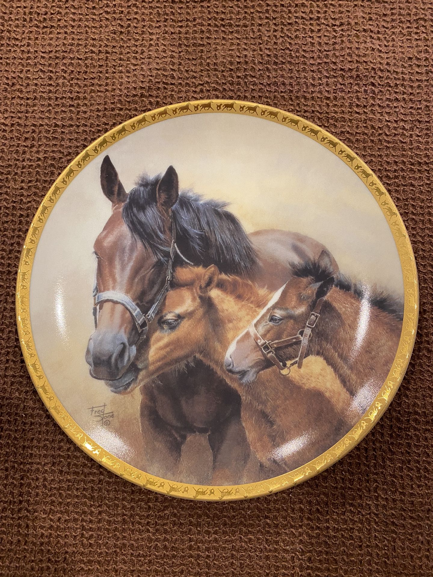 Set Of Three Horse Plates 6.5”