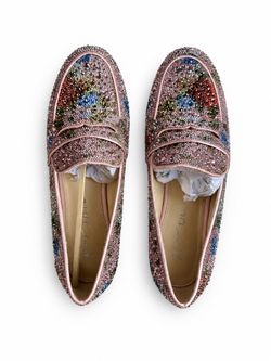Betsy Johnson ARON Rhinestone Floral Loafers Size 9