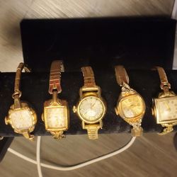 7 Old Watches. Rolled Gold, Plated And Base Metal.