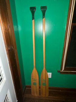 Vintage Indian Head Brand Canoe Paddle Set