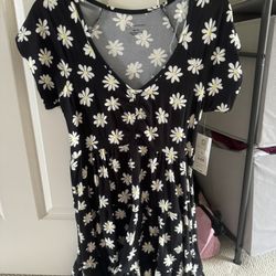Womens Black Floral Sundress 