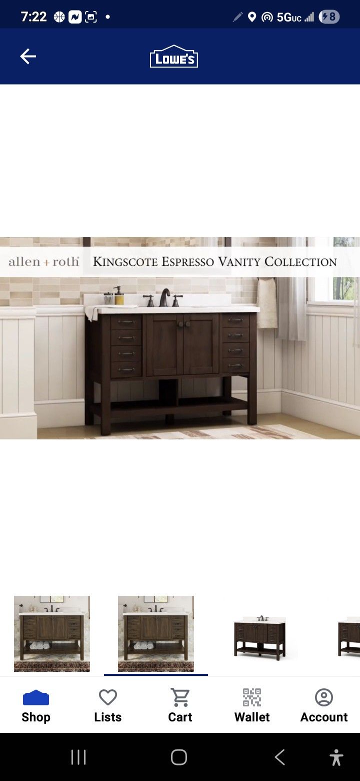 Vanity Brand New 48inch Expresso Vanity W White Marble Top And Back Splash