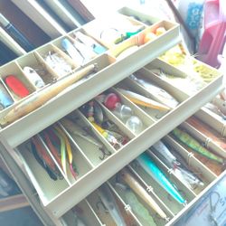 Fishing Tackle Boxes And Rods And Reels For Sale Text For Price