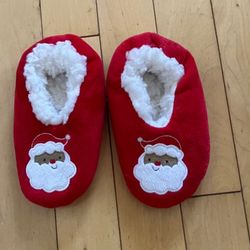 Carter’s Red Santa Slippers with White Fleece Lining