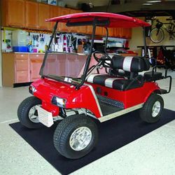 Black 48 in. x 96 in. Vinyl Garage Mat X2