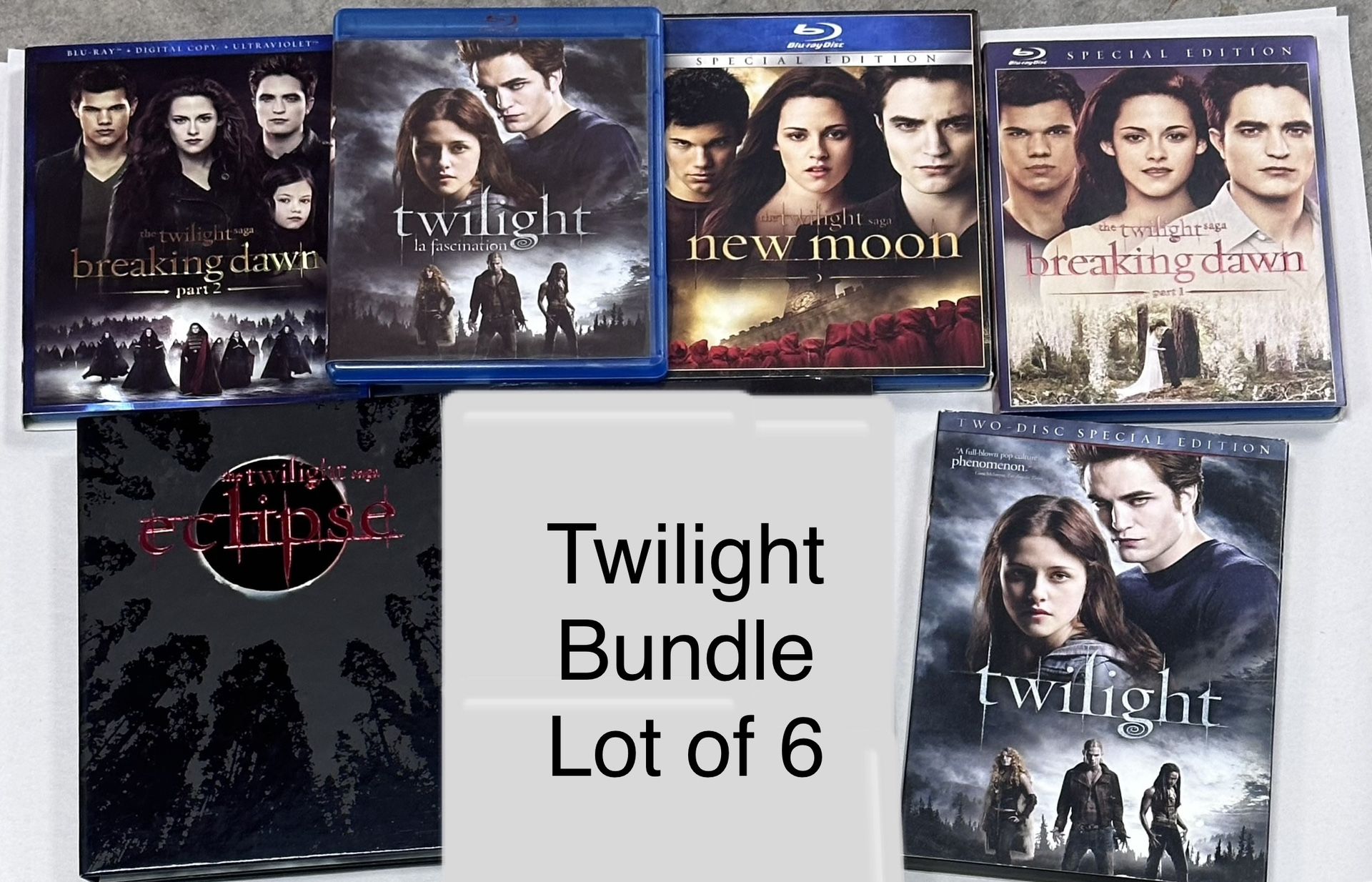 Twilight Blu Ray & DVD Bundle Lot Of 6 Great Condition!