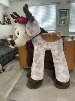 Large Reindeer stuffed animal photo prop holiday