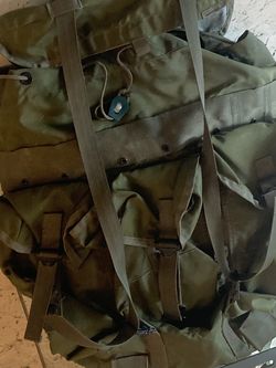 Vintage military army Alice pack rucksack backpack Great for hiking camping strength training GI Issue Metal frame