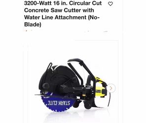 3200-Watt 16 in. Circular Cut • Concrete Saw Cutter with Water Line Attachment (No-