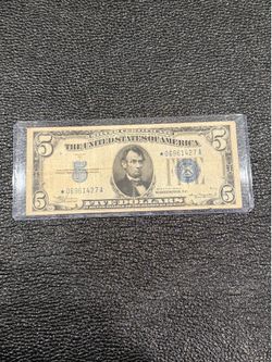 1934 A Series 5$ Silver Certificate Star Note